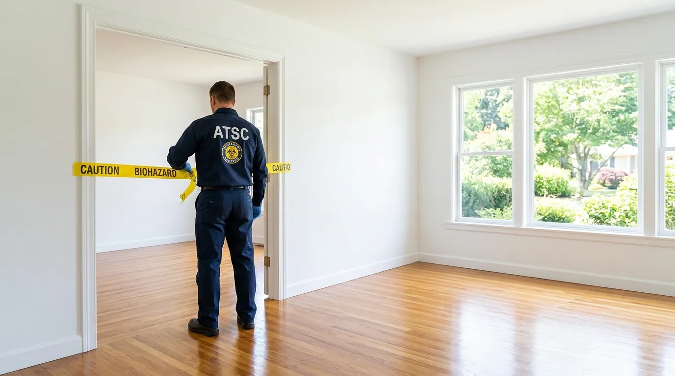 Certified biohazard cleanup crew performing Trauma Scene Cleanup in Oxford
